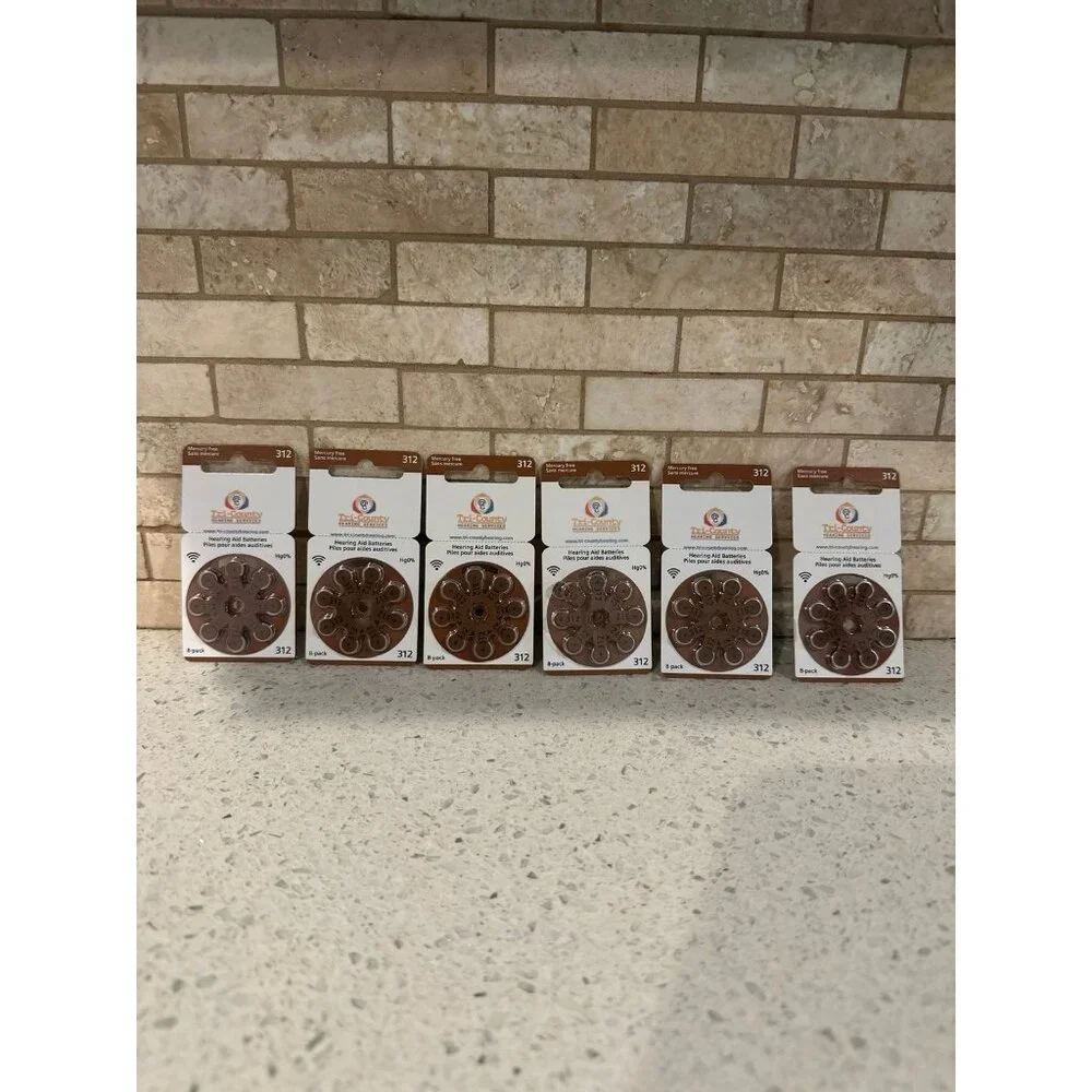 Zinc Air Hearing Aid Batteries, Size 312,‎ 48 Count